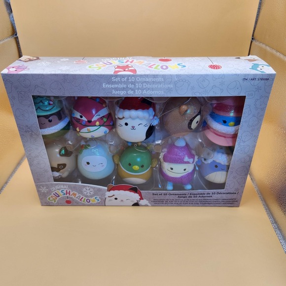 Squishmallows Christmas Ornaments Set of 10 Holiday Decorations New in Box Gift - Picture 1 of 4